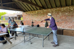 Table tennis in the barn