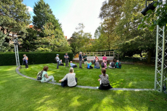 Relaxing on the lawn