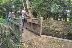 Crossing-a-footbridge